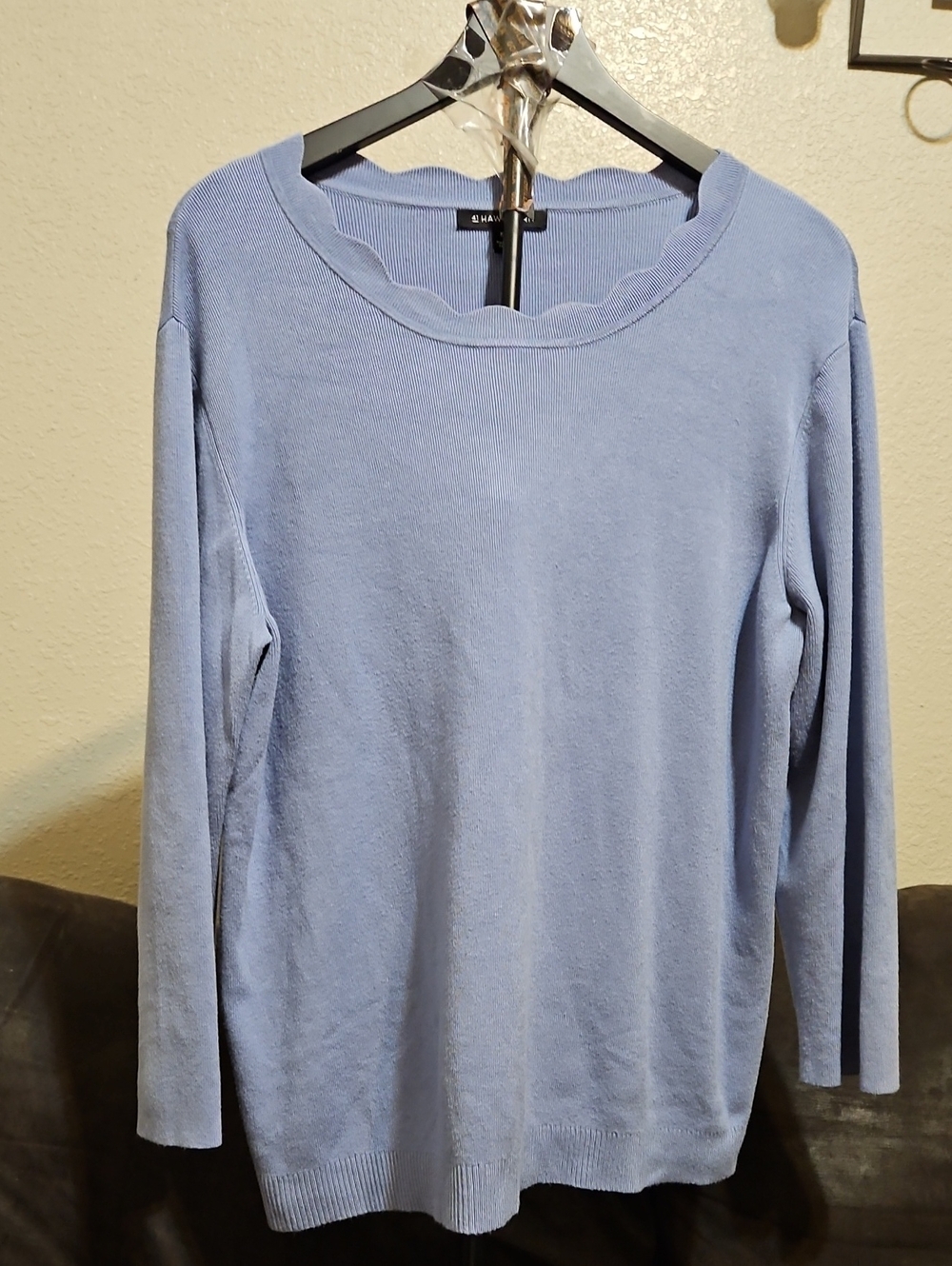 41 Hawthorn Light Blue Scallop Neck Sweater